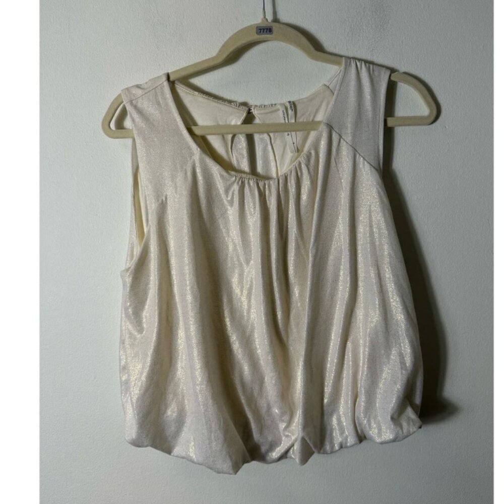 Glitter Sleeveless Bubble Hem Top Sz S